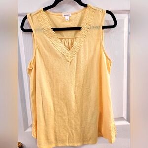 Westport Yellow Sleeveless Top, sz L